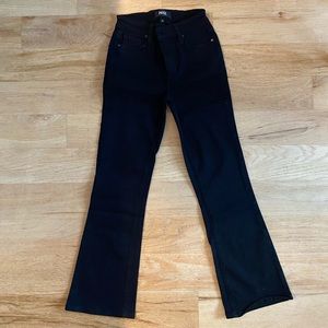 Paige Colette Black High Rise Flared Bootcut Jeans.